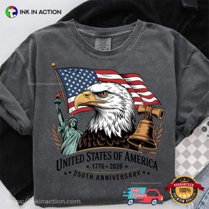 america 250 logo Comfort Colors Shirt 2 InkInAction.com