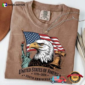 america 250 logo Comfort Colors Shirt 3 InkInAction.com
