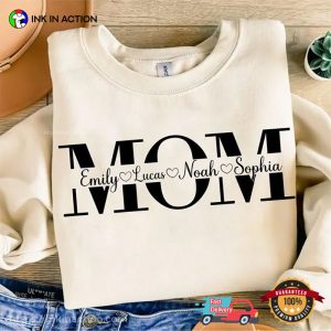 Personalized Mother’s Day Gifts Mom Split Name Frame T-shirt