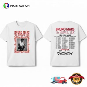Bruno Mars The Romantic Tour Dates 2 Sided Shirt