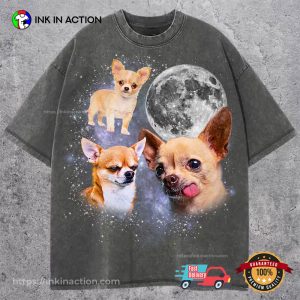 Chihuahua To The Moon Cute Dog Comfort Colors Tee 2 InkInAction.com