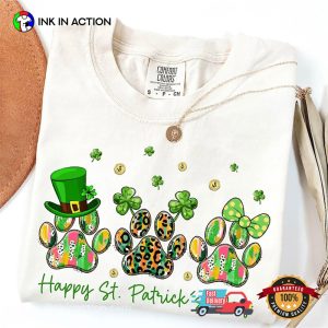Dog Paw Happy St. Patrick's Day Comfort Colors Tee 1 InkInAction.com