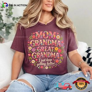 Flowers Great Grandma Gift Graphic Comfort Colors Shirt