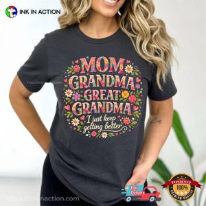 Flowers Great Grandma Gift Graphic Comfort Colors Shirt 2 InkInAction.com