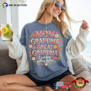 Flowers Great Grandma Gift Graphic Comfort Colors Shirt