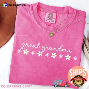 Great Grandma And Floral Cute Comfort Colors Shirt