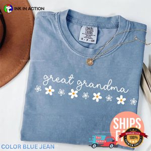 Great Grandma And Floral Cute Comfort Colors Shirt 3 InkInAction.com