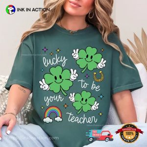 Lucky Teacher Four Leaf Clover Patrick’s Day Comfort Colors Tee Lucky Teacher Four Leaf Clover Patrick’s Day Comfort Colors Tee