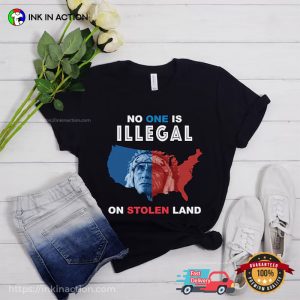 No One is Illegal on Stolen Land, Native Rights Tee 1 Printing Ooze, printingooze.com