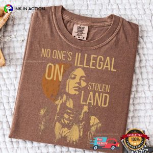 No One's Illegal On Stolen Land, Native Girl Comfort Colors Shirt 1 InkInAction.com