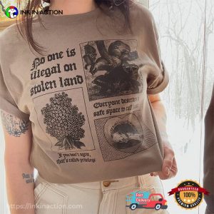 No one illegal on stolen land Retro Style Comfort Colors Shirt 1 InkInAction.com