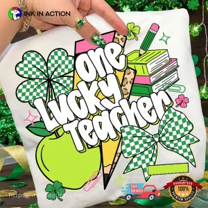 One Lucky Teacher St Patricks day Comfort Colors Tee 3 InkInAction.com