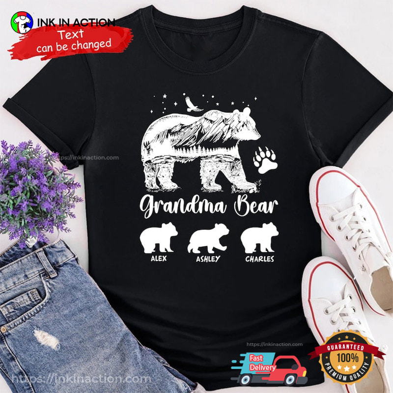 Personalized Cute Grandma Bear And Kids Bear Tee Personalized Cute Grandma Bear And Kids Bear Tee