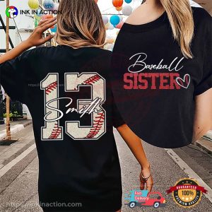 Personalized Name And Number Baseball Sister 2 Sided Shirt Personalized Name And Number Baseball Sister 2 Sided Shirt