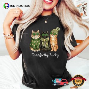 Purrfectly Lucky Cute Cats Patrick’s Day Comfort Colors Tee Purrfectly Lucky Cute Cats Patrick’s Day Comfort Colors Tee