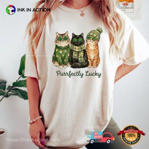 Purrfectly Lucky Cute Cats Patrick's Day Comfort Colors Tee 3 InkInAction.com