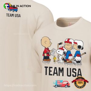Team USA Cute Snoppy Hockey 2 Sided Shirt