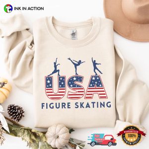 USA Figure Skating, Ice Skating Lovers Gift Tee 1 InkInAction.com