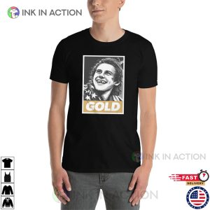 USA Hockey Jack Hughes Gold Graphic Shirt