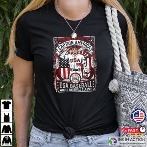 Captain America USA Baseball Retro Graphic Shirt