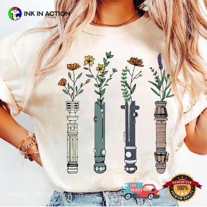 Floral Lightsaber Star Wars Comfort Colors Tee 3 InkInAction.com