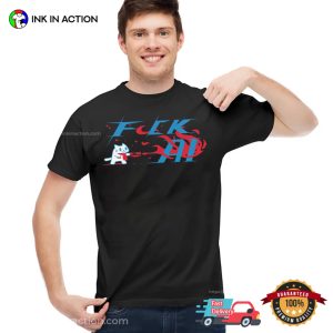 Fuck AI, Hate AI Kitty Logo Tee 3 InkInAction.com