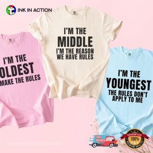 Oldest Middle and Youngest big sibling Comfort Colors Tee 1 InkInAction.com