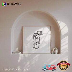 Siblings Line Art, brothers and sisters love Wall Art 3 InkInAction.com