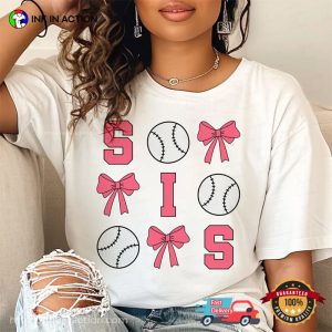 Sports Baseball Sister Coquette Bow Shirt 1 InkInAction.com