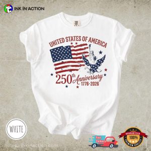 250th Anniversary American Flag Comfort Colors Shirt 3 InkInAction.com