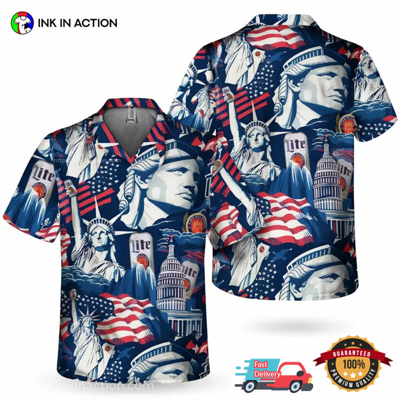 250th Anniversary Miller Beer America Flag Hawaiian Shirt 250th Anniversary Miller Beer America Flag Hawaiian Shirt