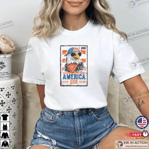 America 250 Eagle, Retro 4th Of July American Flag Shirt