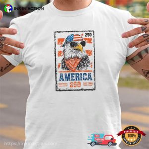America 250 Eagle, Retro 4th Of July American Flag Shirt