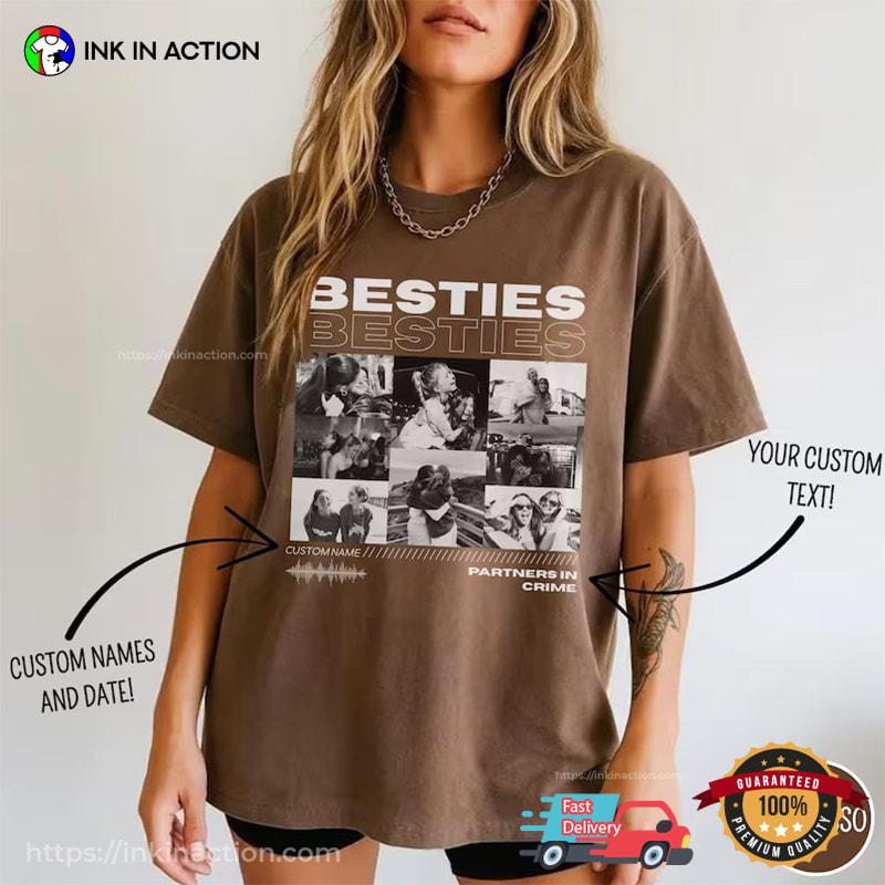 Besties Photo Vintage Style Comfort Colors Shirt, Custom Best Friend Merch