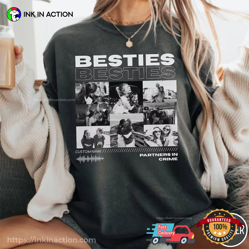 Besties Photo Vintage Style Comfort Colors Shirt, Custom Best Friend Merch