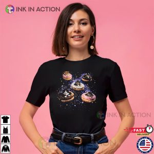 Cat Donut Galaxy Funny Doughnut Lover Tee
