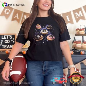 Cat Donut Galaxy Funny Doughnut Lover Tee