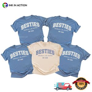 Custom Names And Year Besties Best Friend Matching Comfort Colors Shirt