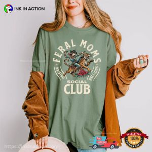 Feral Moms Social Club Funny Cowgirl Mom Comfort Colors Shirt 2 InkInAction.com