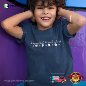 Happy Last Day Of School, Floral Teacher Gift Comfort Colors Shirt