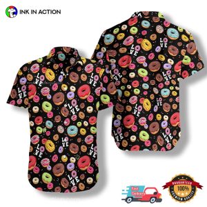I Love Donut Black Hawaiian Shirt