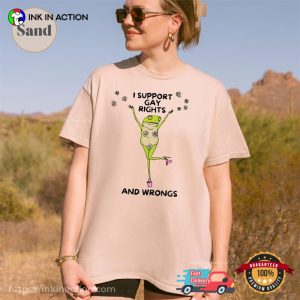 I support Gay Rights and Wrongs Funny gay pride LGBT Comfort Colors Shirt 2 InkInAction.com
