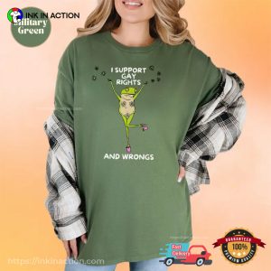 I Support Gay Rights And Wrongs Funny Gay Pride LGBT Comfort Colors Shirt