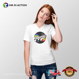 LGBTQ Mama Retro Rainbow Pride Sparkle T-shirt