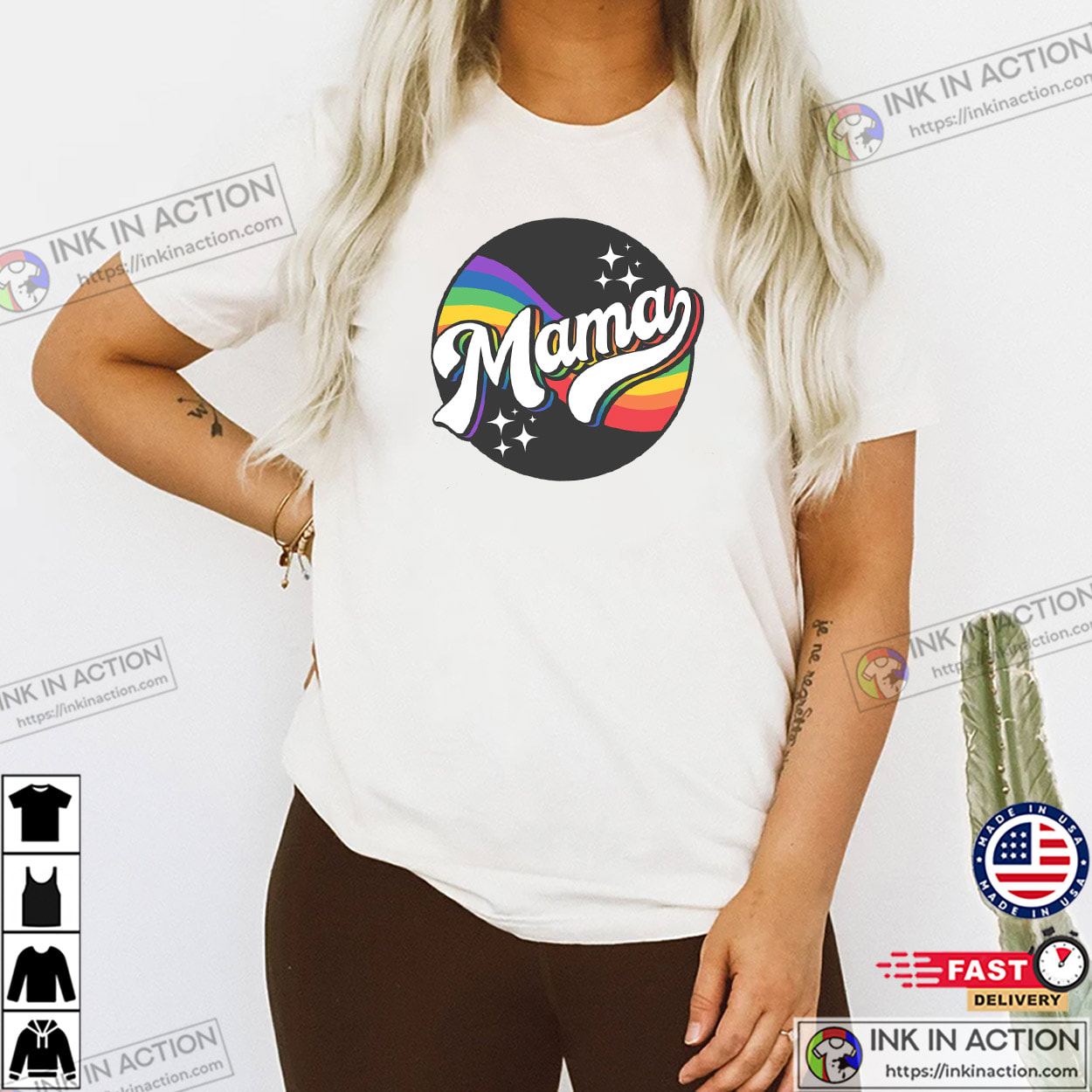 LGBTQ Mama Retro Rainbow Pride Sparkle T-shirt LGBTQ Mama Retro Rainbow Pride Sparkle T-shirt