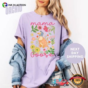 Mama Goose And Floral, Mother Art Gift Comfort Colors Shirt 3 InkInAction.com
