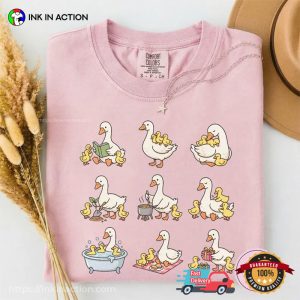 Mama Goose And Her Babies, Cute Goose Family Comfort Colors Shirt