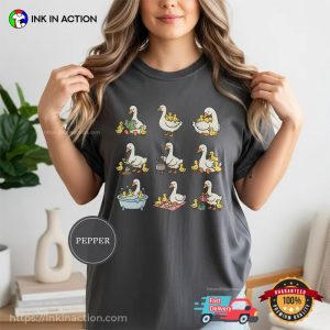 Mama Goose And Her Babies, Cute Goose Family Comfort Colors Shirt