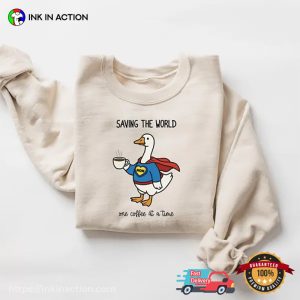 Mama Goose Superhero Saving The World Funny Gift Tee