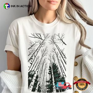 Nature Forest High Tree, forest green t shirt 3 InkInAction.com